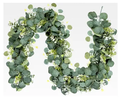 Produktbild von Eukalyptus-Girlande 2 Stück Künstliche Hängende Girlanden 175 cm mit Beeren für Hochzeits- und Tischdekoration