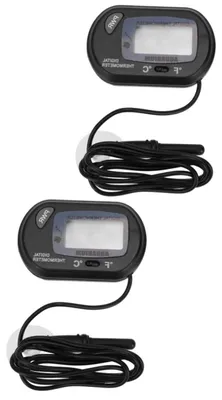 Productafbeelding van Digitale Aquarium Thermometer - Waterdichte Temperatuurmeter - Aquarium Temperatuur Meten - Hoge Precisie Sensor - 5.5 x 3.5 cm - Zwart