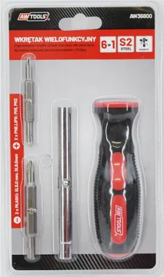 Produktbild von AWTOOLS DOPPELSCHRAUBENDREHER + BITS 6-in-1