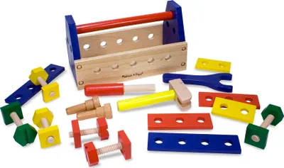 Produktbild von Melissa & Doug Take-Along Tool Kit, Spielzeug-Werkzeugset, Mehrfarbig, Sperrholz, Holz, Junge/Mädchen, 3 Jahr(e), 24 Stück(e)
