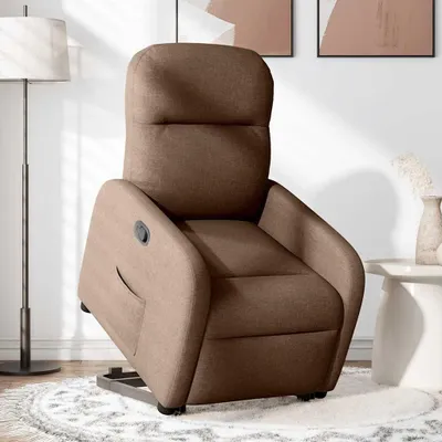 Image de vidaXL Fauteuil relax avec releveur Marron Tissu
