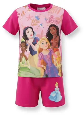 Produktbild von Disney Princess Kinder Mädchen Schlafanzug Pyjama Shirt Shorts - Pink, 116