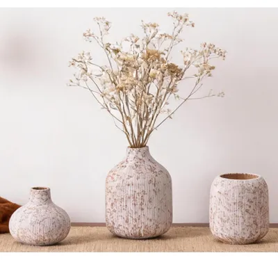 Produktbild von Keramik Vasen Set 3 Stück Nordischer Boho Stil für Blumen Deko
