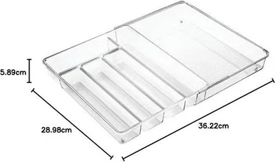 Immagine prodotto di Organizer trasparente per cassetti da cucina - perfetto per riporre tutti gli utensili da cucina - estraibile