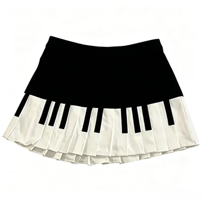 Produktbild von Minicee Y2K Piano Minirock – Harajuku Streetstyle Damen A-Linie Rock L