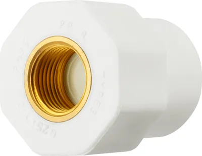 Produktbild von DN 25 x 1/2 Zoll, PPR Aqua Plus Kupplung mit Innengewinde in Weiß | Wasserrohr, Heizungsrohr Klimaleitung Fusiotherm