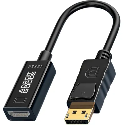 Zdjęcie produktu dla AdroitGoods Adapter 4K Displayport do Hdmi - Kabel - Czarny