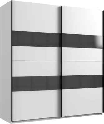 Produktbild von Schwebetürenschrank Altona Kleiderschrank Ausführung wählbar,weiß / Grauglas,180x64x198cm