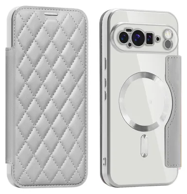 Productafbeelding van Voor Google Pixel 10 Pro XL: 360 graden beschermhoes van kunstleer met MagSafe, RFID-bescherming tegen data-diefstal, grijs