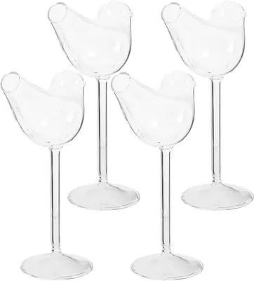 Produktbild von Cocktailgläser in Vogelform, 150 ml, 4 Stück, aus Glas für Privathaushalte und Gastronomie