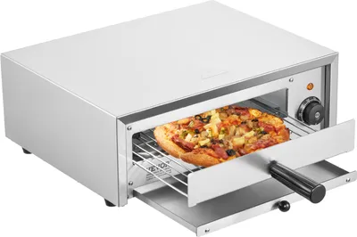 Produktbild von VEVOR kommerzieller Pizzaofen Backofen 1-lagig 305 mm, elektrischer Pizzaofen aus Edelstahl mit einem Drehknopf, Mehrzweck-Pizzamaker Indoor, zum Backen im Restaurant, zu Hause, Edelstahl