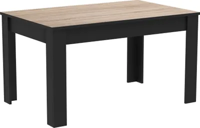 Image de Table de salle à manger -Reproduction chêne brossé - L 138,4 x P 90 x H 77,1 cm - WAYNE