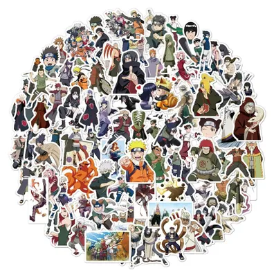 Obrázek produktu pro 100 samolepek Naruto, voděodolné vinylové nálepky, velikost 5-8 cm