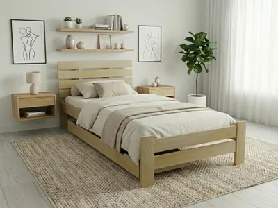 Obrázok produktu pre Posteľ PARIS zvýšená 90 x 200 cm, borovica Matrac: bez matraca, Rošt: S lamelovým roštom