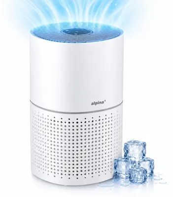 Produktbild von alpina Luftreiniger mit Ionisator - Air Purifier mit HEPA-Filter H11 - Luftfilter mit 3 Geschwindigkeiten - Lufterfrischer mit Timerfunktion - Stille Nachtmodus Räume bis 28 m² Weiß