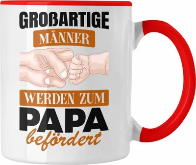 Produktbild von Trendation - Großartige Männer werden Zum Papa Befördert Tasse Geschenk Du Wirst Vater Geschenkidee (Rot)