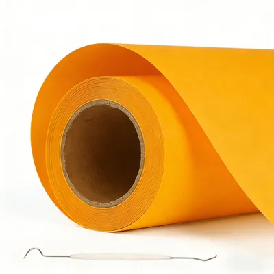 Image de Film de transfert textile - Flexfilm thermocollant pour l'impression textile personnalisée - Orange-jaune - 30,5 x 400 cm