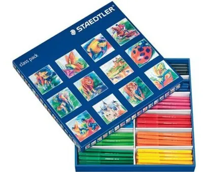 Image de STAEDTLER Feutre de coloriage Noris Club, boîte de 144 crayons d'école Epaisseur des mines : 1,0 mm, rond, facilement lavable, capuchon avec - 1 pièce (325 C144)