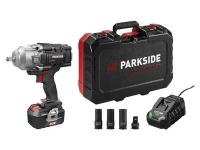 Obrázok produktu pre Akumulátorový rázový uťahovák PARKSIDE PERFORMANCE® 20 V / 4 Ah "PASSP 20-Li C4", s inteligentnou batériou a nabíjačkou