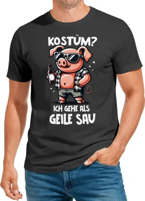 Produktbild von Herren T-Shirt Fasching Karneval Kostüm-Ersatz Verkleidung Last Minute Faschingskostüme Männer Funshirt Moonworks®