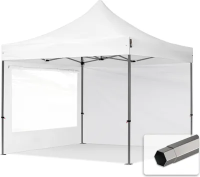 Image de TOOLPORT 3x3 m Tonnelle pliante Acier, PES 750, côtés panoramiques, blanc