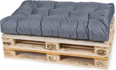 Produktbild von TexDeko Garden Palettenkissen 120x80x18cm gesteppt wasserabweisend UV-beständig, Grau