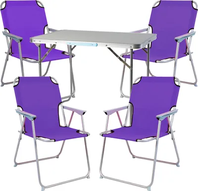 Produktbild von 5-teiliges Campingmöbel Set Alu L70xB50xH59cm lila