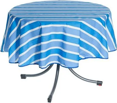 Produktbild von Tischdecke 160 cm rund 20481-1 blau-weiß gestreift Sun Garden