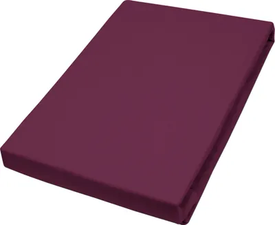 Produktbild von Hahn Haustextilien Elasthan-Jersey-Spannbetttuch für Topper 90-100x200 cm Höhe 4-10 cm bordeaux