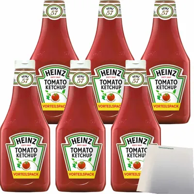 Produktbild von Heinz Tomato Ketchup 6er Pack (6x1,17l Flasche) + usy Block