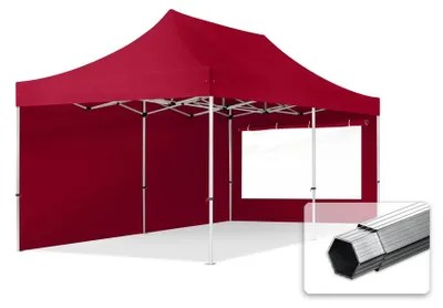 Obrázek produktu pro Nůžkový stan 3x6 m, hliník, vč. 2 bočnic červená