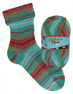 Produktbild von Opal 30 Jahre Opal Die Jubiläumskollektion 4-fach Pullover- und Sockenwolle 100 g Farbe 11740 - Die Anfänge - Tüftlerstube, Ideenwerkstatt, KI-generiertes Bild