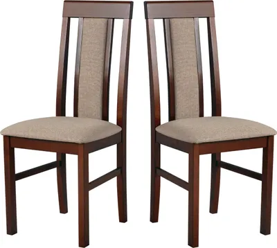 Produktbild von Esszimmerstuhl, Holz Eiche Massiv Stuhl Stühle Küchenstuhl - Set 2x Nilo 2, nussbaum