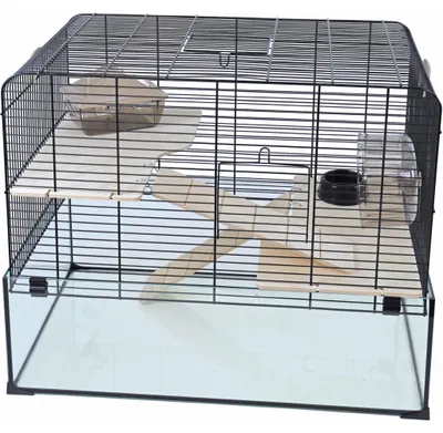 Productafbeelding van Interzoo Hamsterkooi Vision 58 | zwart | compleet verblijf