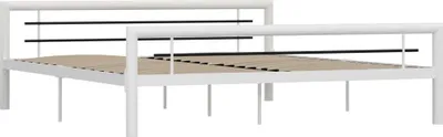 Produktbild von vidaXL Bettgestell Weiß und Schwarz Metall 180×200 cm