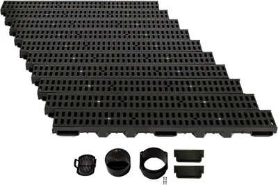 Immagine prodotto di Canale di drenaggio altezza 60 mm in plastica 10 m, griglia a barre, nero classico
