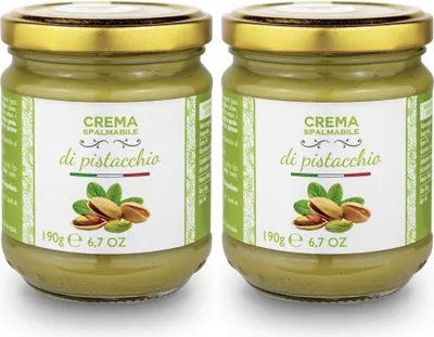 Produktbild von 2 Stück - Brontedolci Pistaziencreme süß mit 40% Pistazien aus Sizilien (Ätna) 2x 190g