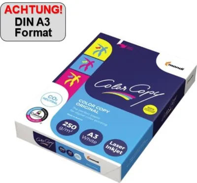 Image de mondi 2100005119 mondi papier multifonctionnel Color Copy, A3, 250 g/qm, blanc