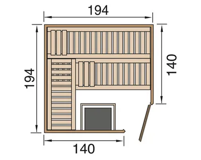 Produktbild von weka Elementsauna VARBERG Gr. 3 Sparset 7,5 kW OS inkl. digitaler Steuerung, Glastür und Fenster x B x T x H  x 194 x 194 x 199