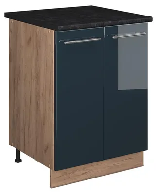 Zdjęcie produktu dla Szafka pod zlew Vicco Fame-Line Ciemnoniebieski wysoki połysk/Dąb goldkraft 60 cm, Model 65242