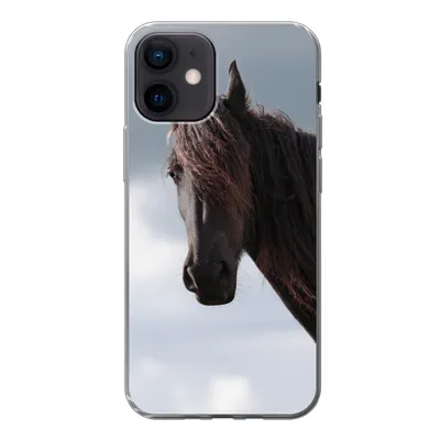 Produktbild von MuchoWow® Handyhülle Schutzhülle Hülle für iPhone 12 Pferde - Himmel - Porträt Silikon Softcase Handy Hülle - Schutzhülle