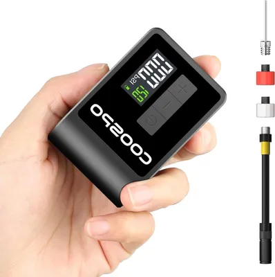 Immagine prodotto di Mini pompa per bicicletta - Compressore portatile - Gonfiatore per pneumatici - Spegnimento automatico - 120 PSI - Nero