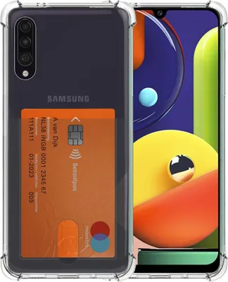 Obrázek produktu pro Smartphonica Pouzdro na telefon vhodné pro Samsung Galaxy A50s s držákem na karty Průsvitný silikon - průhledný TPU nárazuvzdorný zadní kryt se slotem na karty