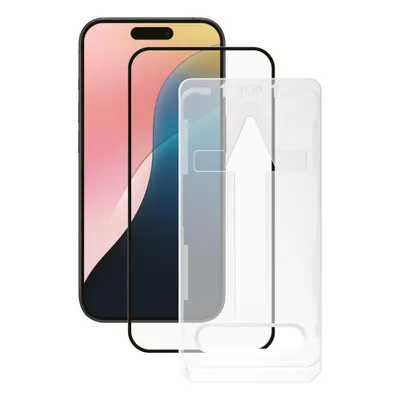 Produktbild von ViVanco™Full Screen Displayschutzglas für iPhone 16, Easy Applikator Installation, Apple, iPhone 16, Stoßfest, Schmutzabweisend, Schlagfest, Kratzresistent, Schwarz, Transparent, 1 Stück(e)