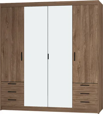 Produktbild von Kleiderschrank mit Spiegel ELENI 4D6S eiche lefkas