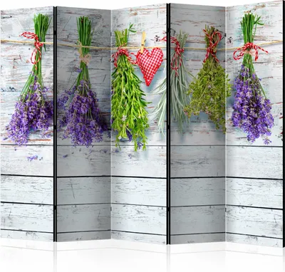 Produktbild von 5-teiliger Doppelseitiger Vlies Paravent - Spring Inspirations II 225x172 cm Orient b-B-0323-z-c
