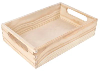 Obrázok produktu pre Creative Deco Veľká drevená truhlica na uskladnenie, nenatretá | 29,5 x 19,5 x 6,5 cm (+/- 1 cm) | s úchytmi | Ideálna na dokumenty, cenné predmety, hračky a náradie