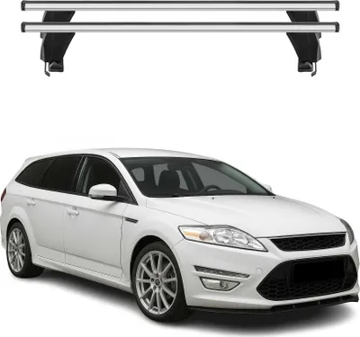 Image de Barres de toit Transversales pour Ford Mondeo mk4 Wagon 2007-2014 Alu Gris 2x