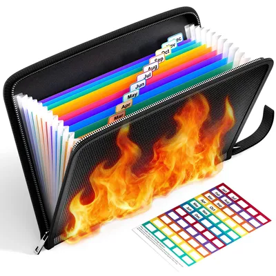 Produktbild von Feuerfeste Dokumententasche mit 12 Fächern, A4-Format, wasserdicht