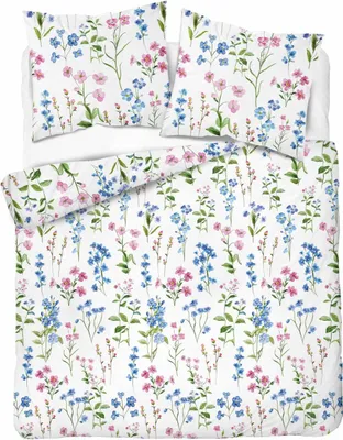 Produktbild von Bettwäsche, Flanellbettwäsche, warm, für den Winter 160x200 5634a Bunte Blumen